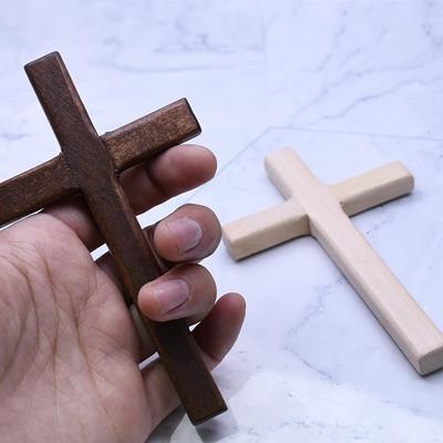 Handmade Wooden Cross Prayer Hand Holding Cross