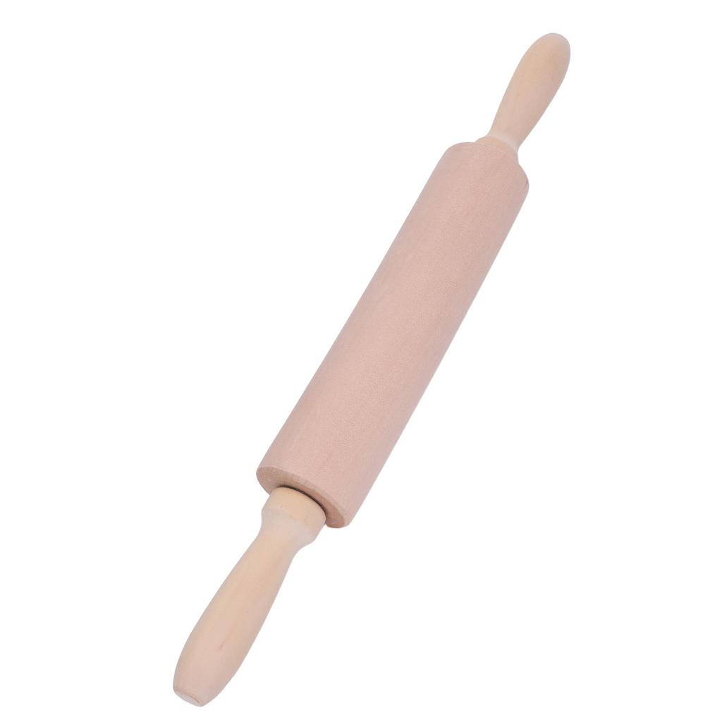 Rolling Pin for Baking Clay Shaping Beachwood Solid Wood with Stainless Steel Ball Bearing