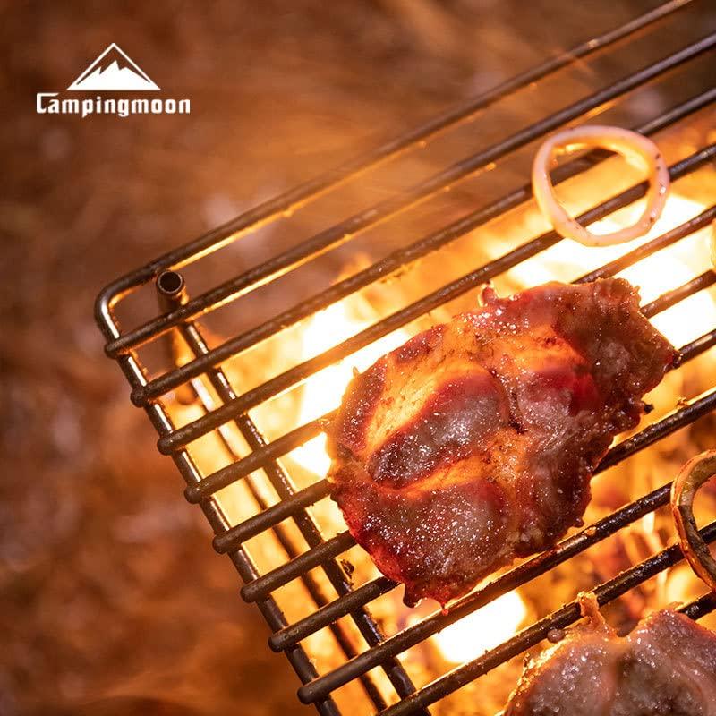 CAMPING MOON Fire Grill, Extremely Heavy-Duty Grates for Bonfires, Square, Stainless Steel 304, 33.5cm W12