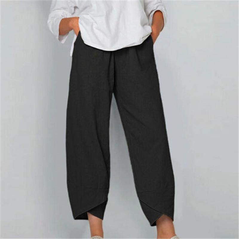 Loose Linen Cropped Harem Women 