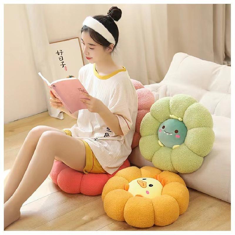 Teddy Toy Plush Animal Cushion Embroidered Design Children Room Nook Reading