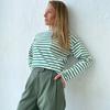 Cozy Loose Long Sleeve Striped T-Shirts Women Autumn Basic Casual Cotton Tops Round Neck Street Style Blouse