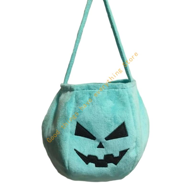 Seasonal Pumpkin Collector Bag Big Capacity Design Sturdy Velvets Fabric Party Essential For Kids Gatherings 55KF