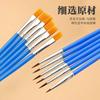 12/24 Pcs Painting Brushes Set Art Round Flat Hair Nylon Hair Paint Brush Pen For Oil Acrylic Watercolor School Art Supplies