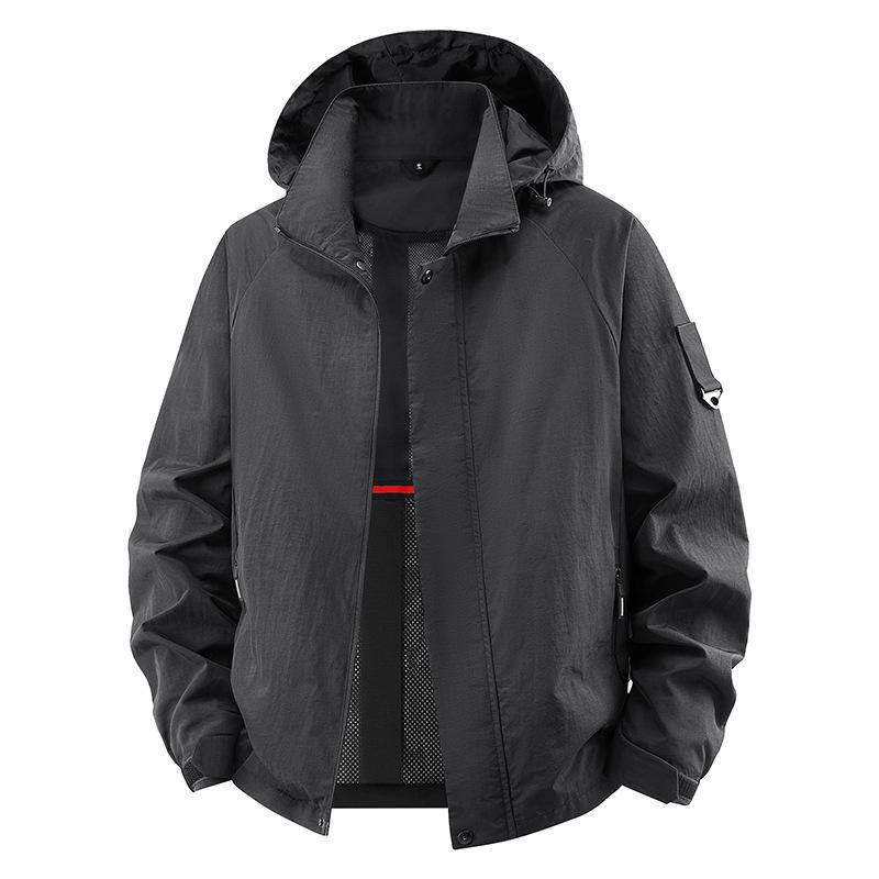 Men's Fashion Casual Hooded Autumn New Detachable Hat Design Soft Comfortable Jacket Jacket Top