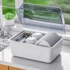 Kitchen Dish Storage Rack with Lid