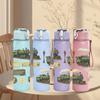 1PC Vintage Steam Train Set 750ml Color Plastic Sports Water Bottle Leakproof Flip Straw Lid Suitable for Sports Office Home Use