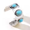Multi Type Inlaid Imitation Turquoise Alloy Cuff Bracelet for Women New Fashion Bohemian C Shape Open Bangle Jewelry Accessories