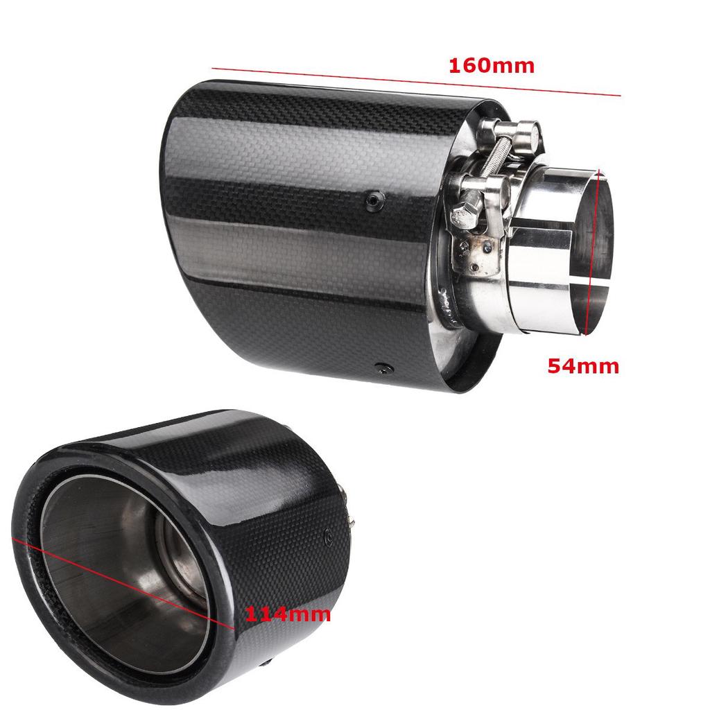 Buy Universal Glossy Black 2inch 2.5inch 3inch Carbon Fiber Car Exhaust