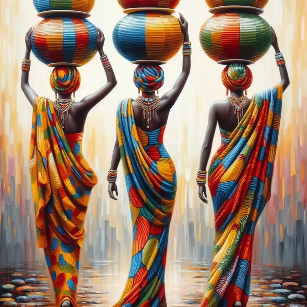 Arte Murale su Tela Cultura Africana Etnica Stampe Poster Donna Nera per Soggiorno Decorazione Casa Pittura su Tela Ragazza Africana Astratta