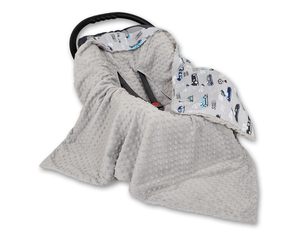 Large Baby Wrap for Stroller Carrier Seat, Double-sided - Gray/gray Bunnies