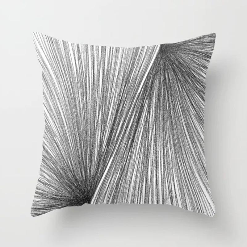 New Product Geometric Abstract Pillowcase Peach Leather Fleece Office Pillowcase Car Cushion Cover Waist Pillowcase