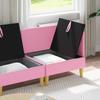 Modular Sofa Set with Storage Space 3 Pcs Pink Fabric