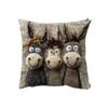 Soft Short Plush Decorative Pillow Cover with Lovely Donkey Designs for Living Room Bed Relaxation