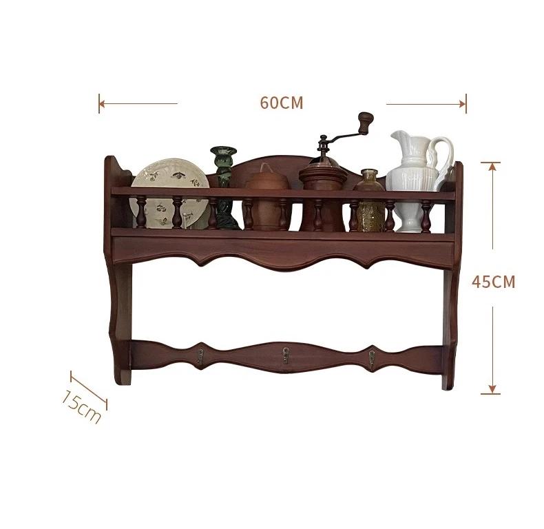 Американский ретро деревянный держатель для чашек настенный стойка для чайных чашек органайзер для кофейных чашек настенная полка для хранения в винтажном стиле