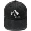 Popular Mr. Mrs. Embroidered Baseball Cap Washed Retro Male and Female Couples Casual Outdoor Sun Hat