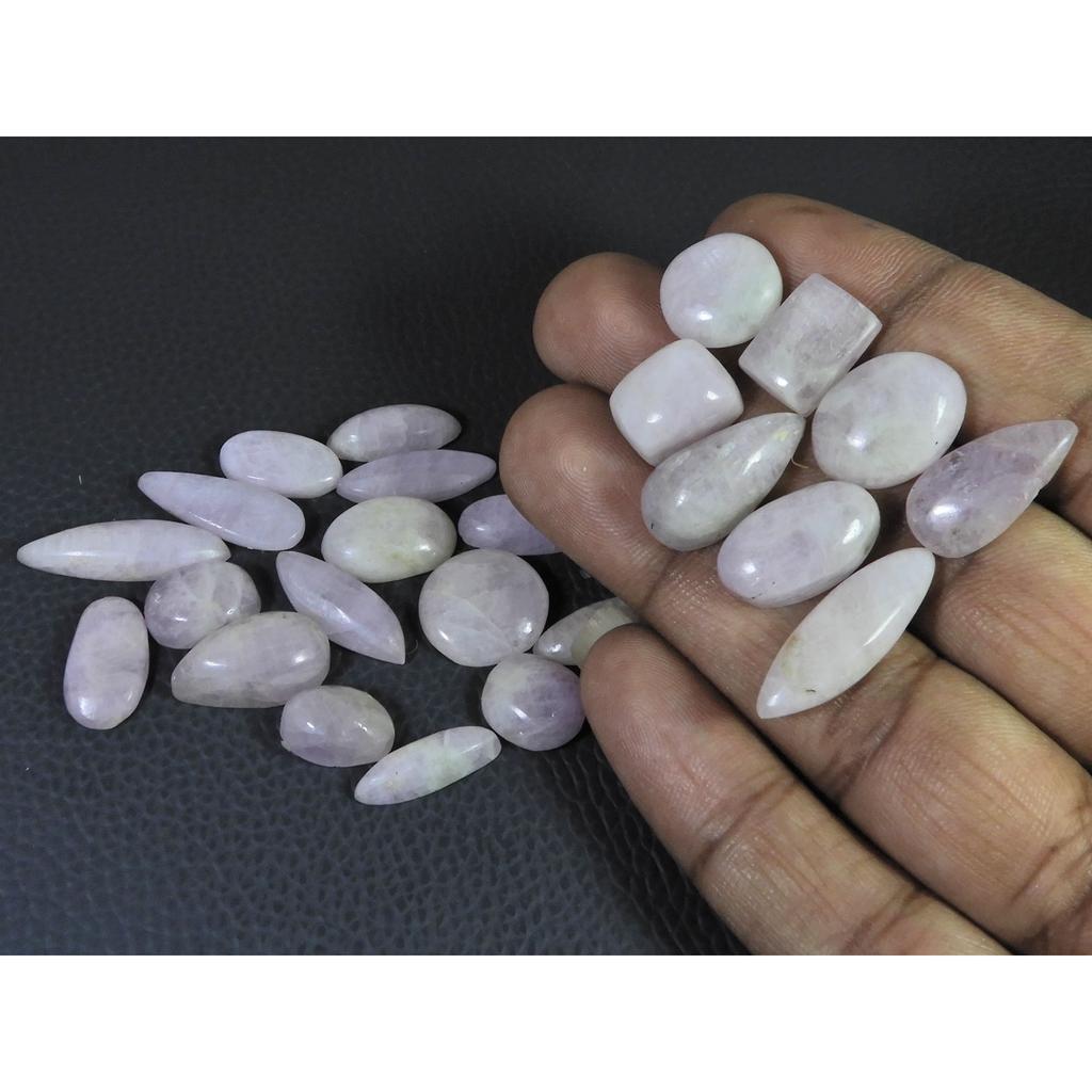 175Cts. Natural Pink Kunzite Mix Cabochon Loose Gemstone 24Pcs Lot 12-24 MM C-1162