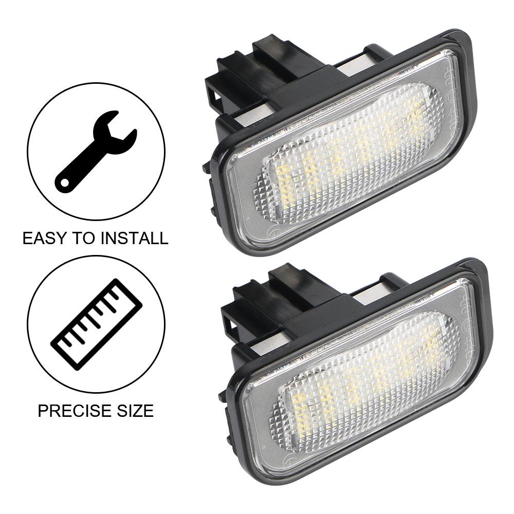 Number Plate Lamp Waterproof for Benz W203 2pcs 12V LED White License Plate Light Assembly