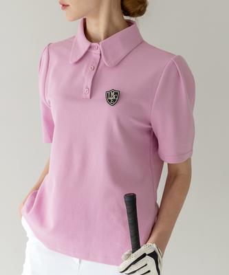 LENIC&MCCOY Leni Wappen Serenity Pink Collar Short Sleeve T-Shirt Fn06Ts172W