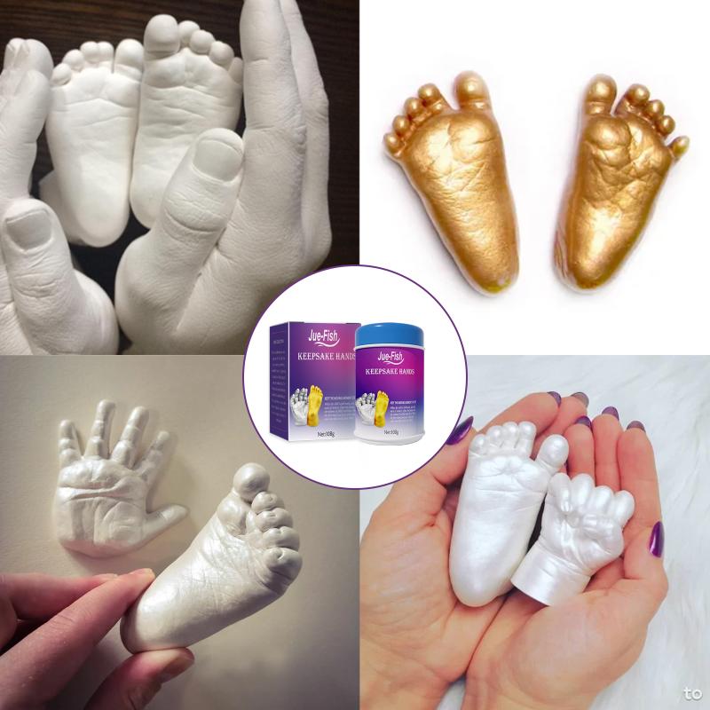 Handabdruck Fußabdruck 3D Klon-Set für Babys Andenken Gipsabdruck Pulver Babyparty Meilenstein Erinnerung Dekoration