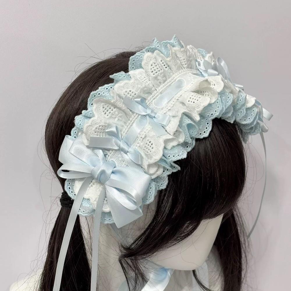 Gothic Lolita Wing Angel Headband Lace Head Wrap New Cosplay Headdress Hair Accessories
