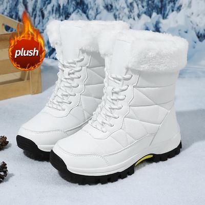 New Cotton Shoes Cold Proof Long Boots for Women Outdoor with Thick Velvet and Warmth Snow Boots Men