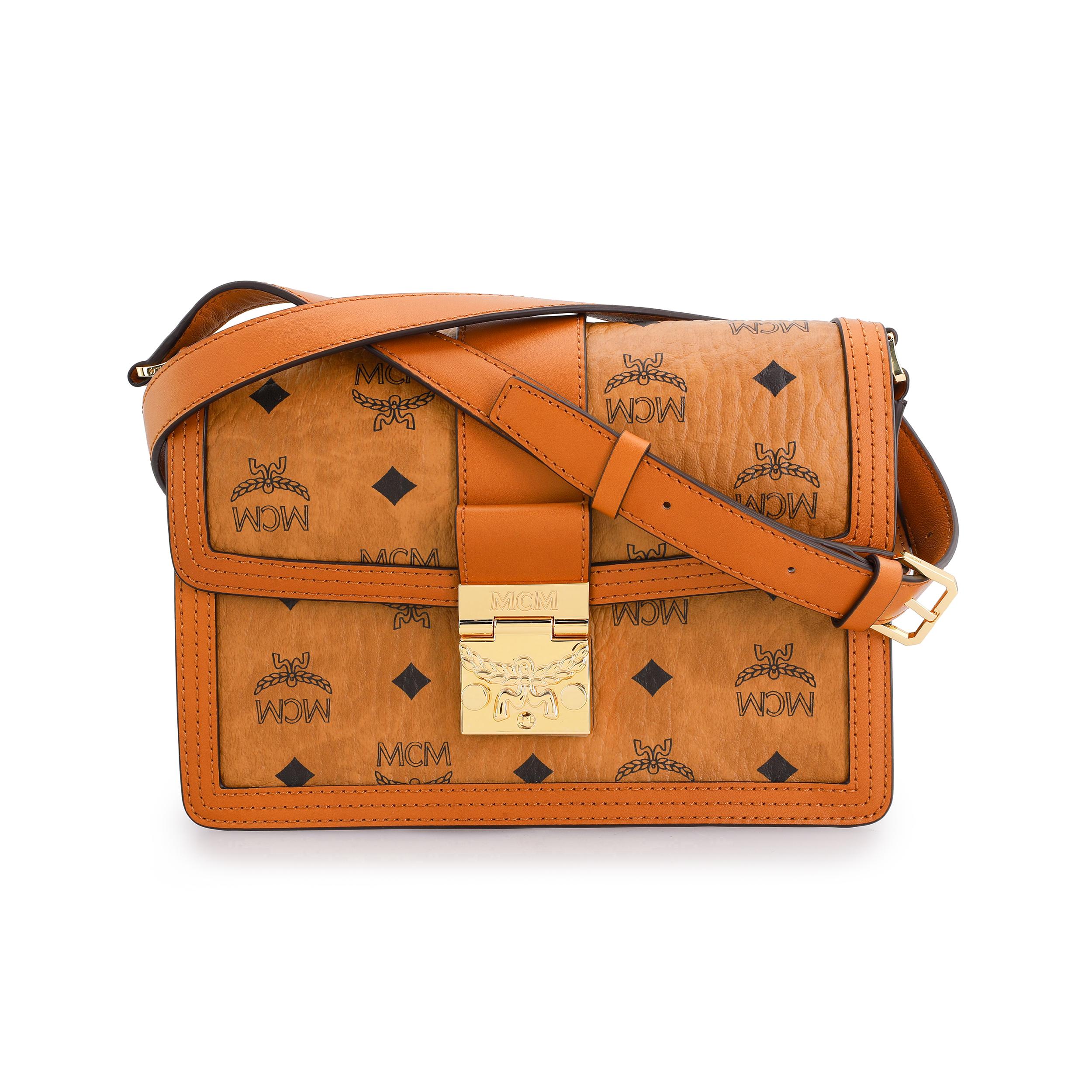 

Новая маленькая женская сумка кроссбоди MCM Tracy Visetos из канвы с покрытием и кожаной отделкой, цвет коньячный MWSCAXT01CO001 22.1*5.6*15.0CM