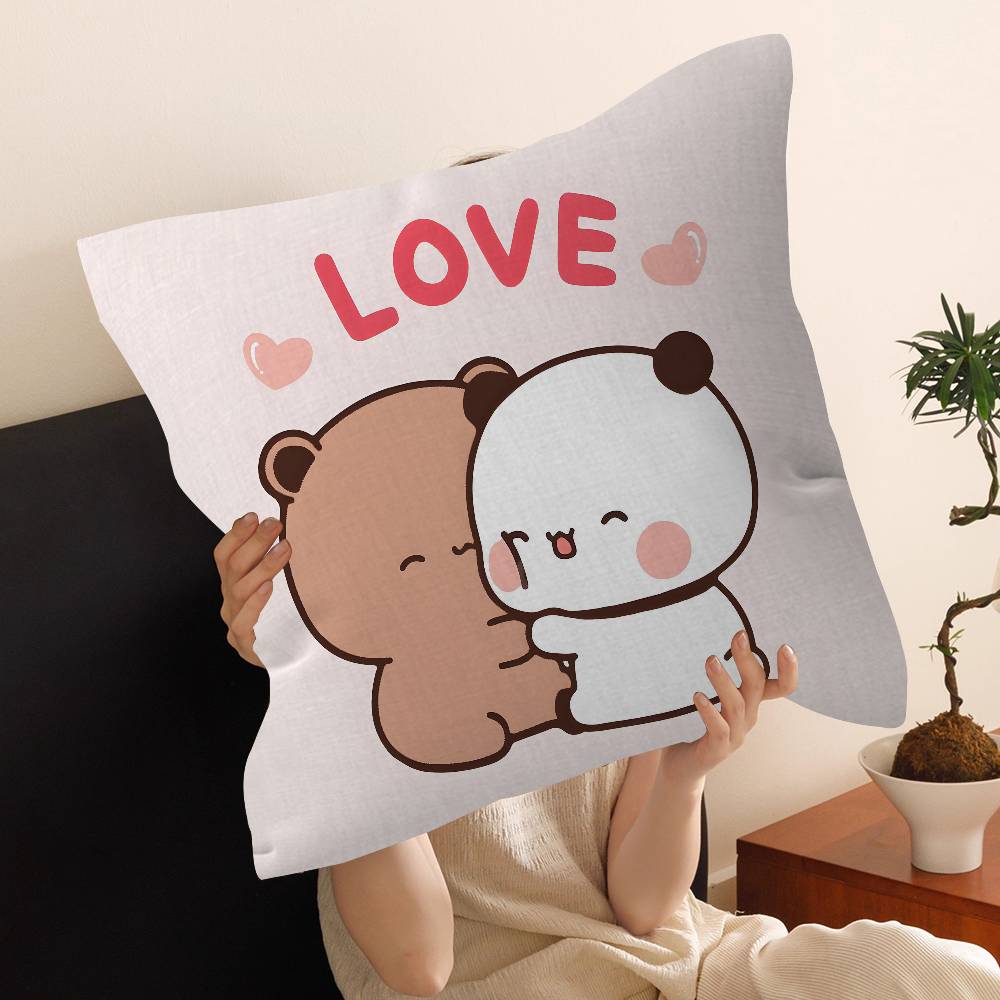 Bear Cartoon Kawaii DDudu BBubu Pillow Anime Pillow Sofa Bed Head Pillow Cover Cushion Cover 45x45 cm Fashion
