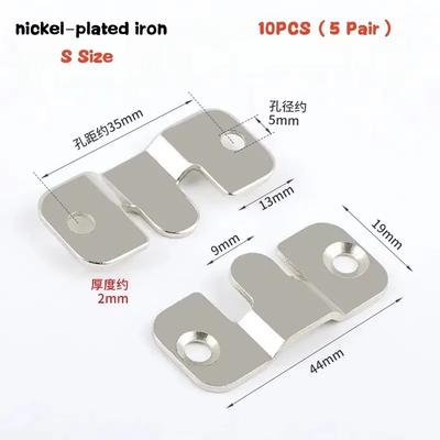 10pcs Flush Mount Bracket Interlock Hanging Buckle Furniture Connector Wall Picture Frame Hanger Display Photo Frames Hooks