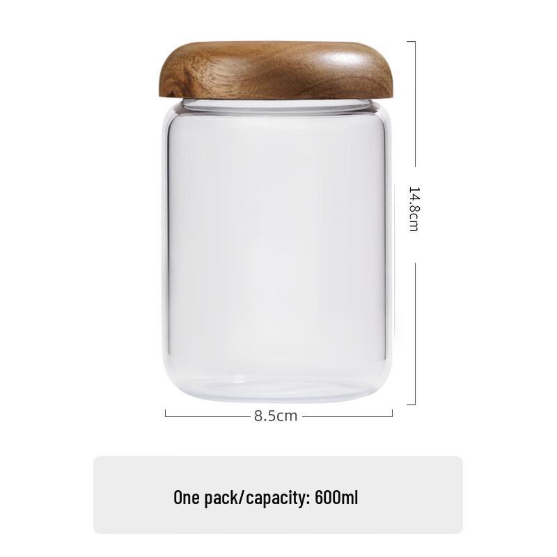 Aiqiyi Food Grade Threaded Glass Storage Jar 600ml