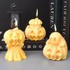 3D Bull Horn Pumpkin Candle Silicone Mold DIY Dark Ghost Pumpkin Combination Gypsum Resin Mold Halloween Gift Making Tool