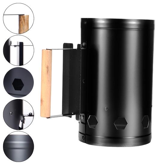 Charcoal Chimneys Starter Extra Large Capacity Small Chimneys with Wooden Handle for Charcoal Grill And BBQ