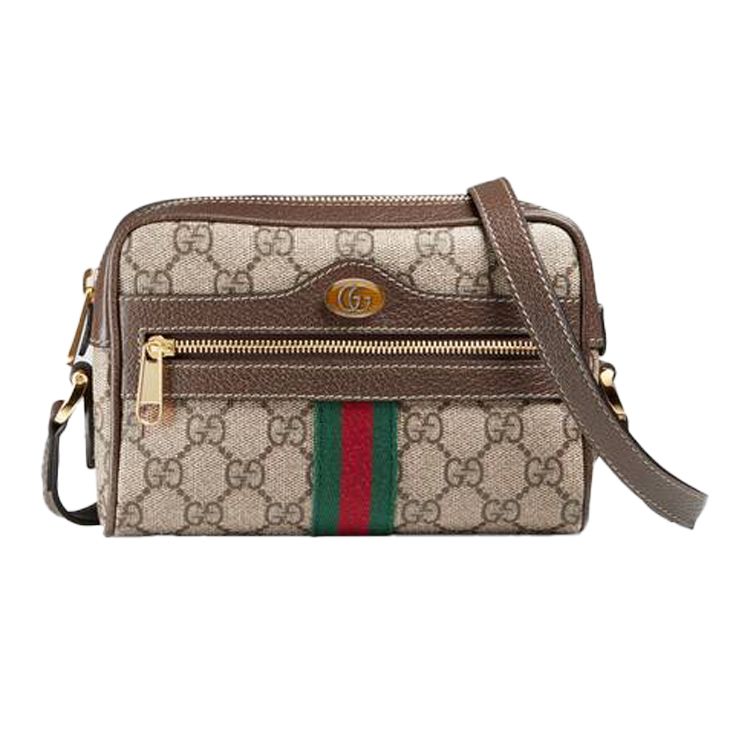 

Gucci GG Supreme Canvas Web Strap Mini Crossbody Camera Bag With Gold Hardware For Unisex Daily Use Shopping Bag Set(Basic Set+Shopping Bag)