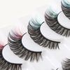 Bright Colors Simulation Eye Eyelashes 8 Pairs 3D Curled False Eyelashes Colored Eyelashes  Parties