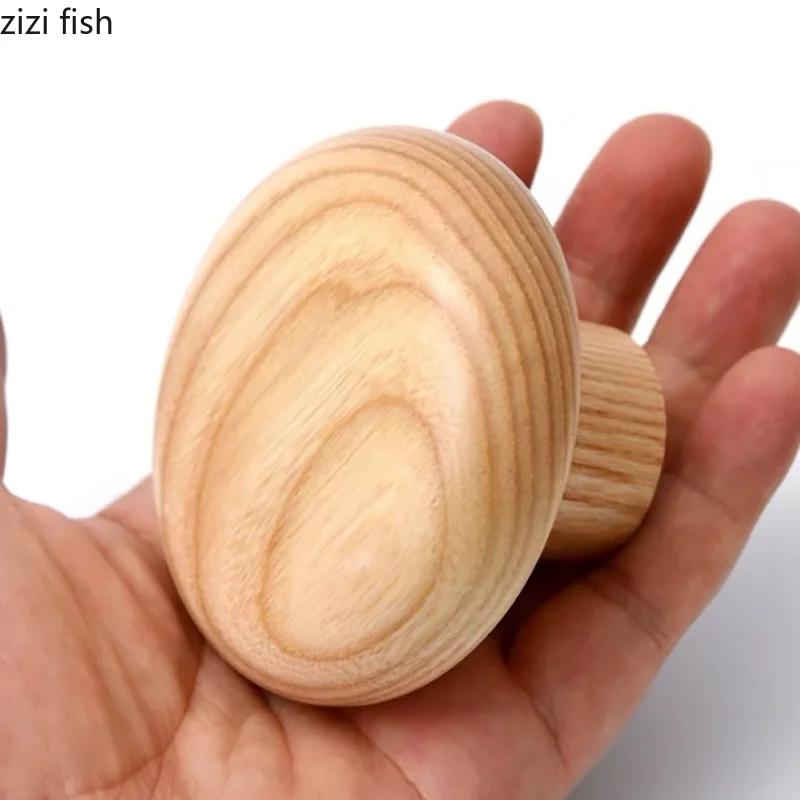Solid Wood Hook Cabinet Handle Coat Hook Key Hooks Pebble Shaped Decorative Hooks Clothes Storage Rack Furniture Handles