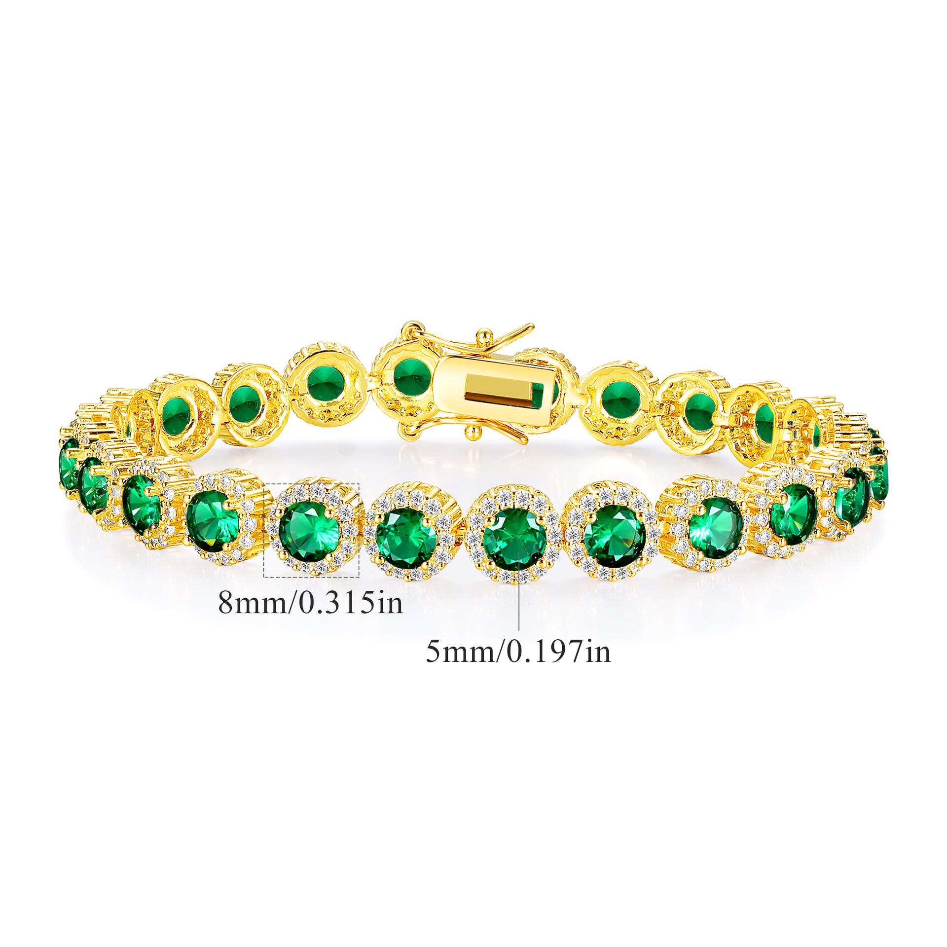 Copper Inlaid Zircon Tennis Bracelet with Figure Eight Clasp, 8mm - Bestseller Light Luxury Trendy Accessory. 6.5 inches