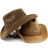 Ethnic Style Western Cowboy Hat Solid Color Cowgirl Visor Cap Classic Fisherman Hat  Climbing