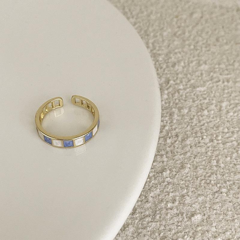 Colorful Geometric Glaze Drip Adjustable Ring – Elegant and Trendy Women's Fashion Accessory