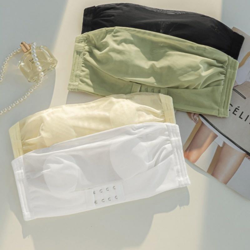 Women's Strapless Bra Non-slip Small Breast Reduction Anti-sagging Ultra-thin Bandeau Bra for Large Sizes