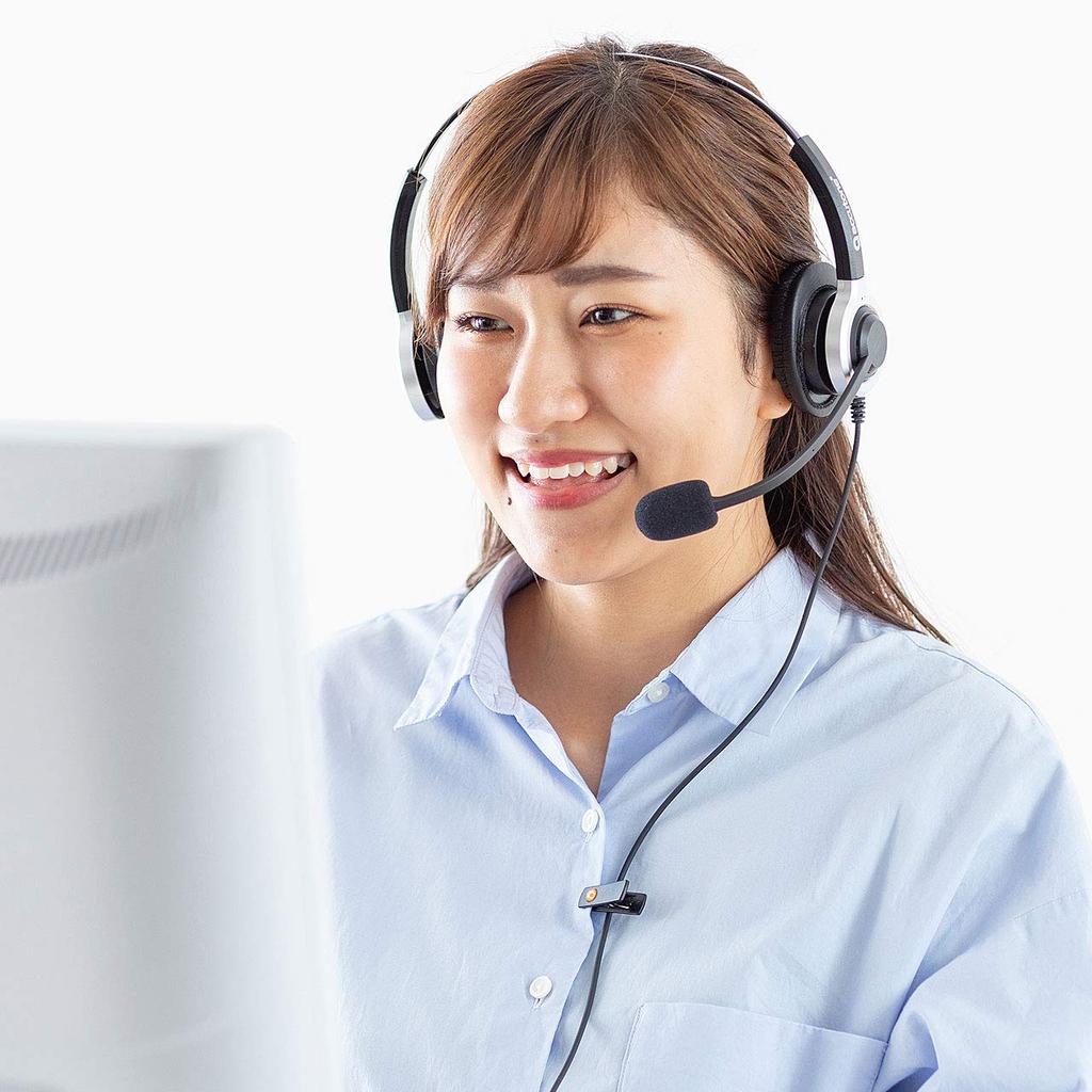 Sanwa Supply Telephone Headset (Binaural Type) MM-HSRJ01