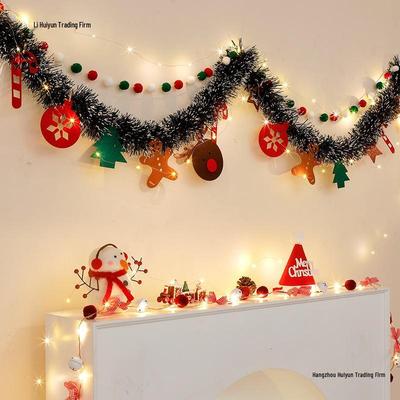 Christmas Tinsel Garland & Reindeer Banners for Tree, Windows, & Walls