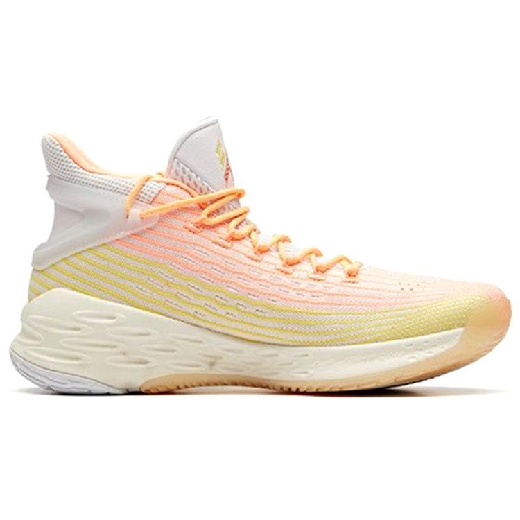 New Anta KT4 Klay Thompson, Playoffs The Depth Of A Quiet Stream High Top Basketball Shoes Men's White, Red, Yellow, Green 11921101-3