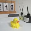 3D Printed Melting Yellow Duck Figurine Cute Funny Desktop Decor Bright Yellow Mini