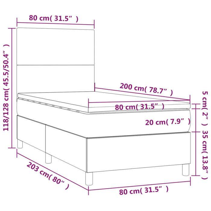 VidaXL Sommier à Lattes de Lit avec Matelas et LED, Lit Rembourré, Lit Simple, Lit Adulte de Chambre à Coucher Intérieur, 3135969