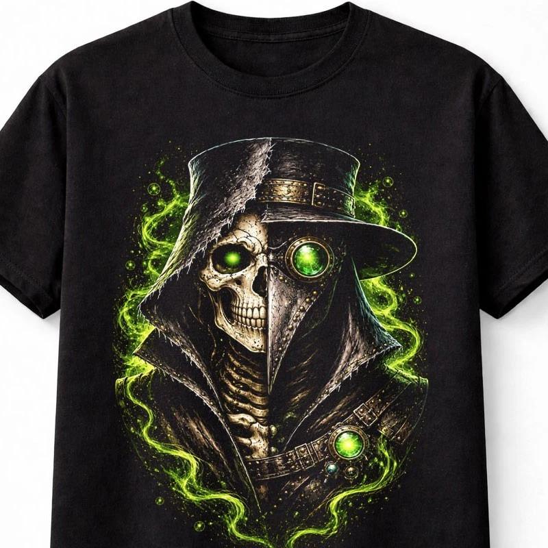 Plague Doctor Skeleton Gothic Horror Steampunk Unisex TShirt S
