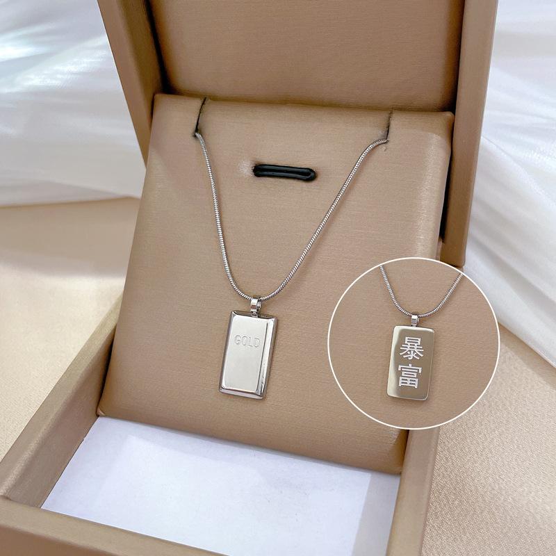 Geometric Planet Personality Minimalist Wind Furnace Real Gold Necklace Female Collarbone Chain