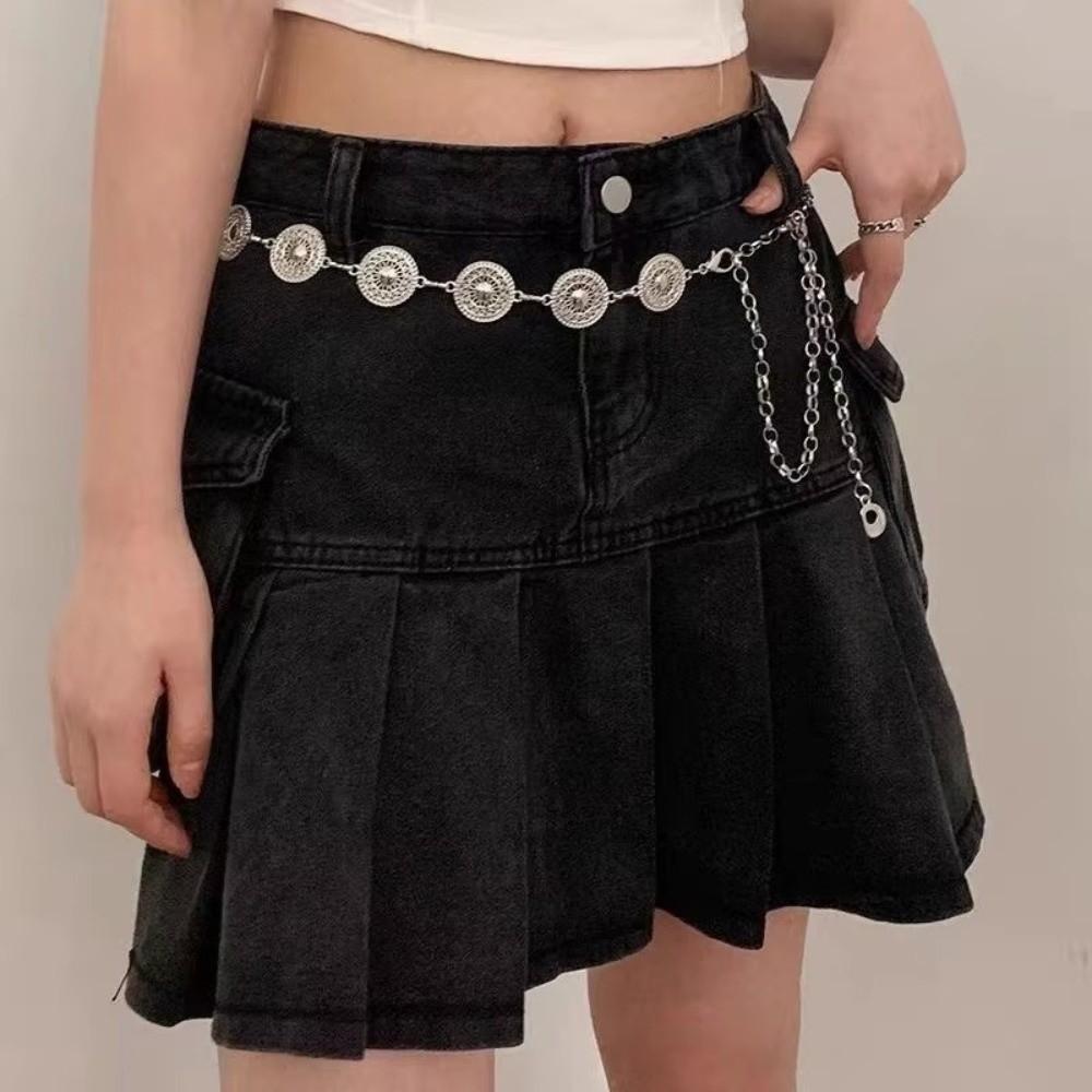 Retro Women's Waist Chain Hollow Out Design Carved Chain Belt Women's Fashion Accessories