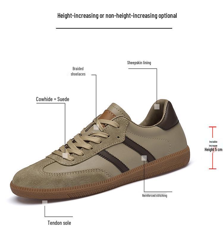 Men's Korean Style Low-Top Genuine Leather Canvas Board Shoes: Casual Flat Bottom Sports Shoes for Spring & Autumn