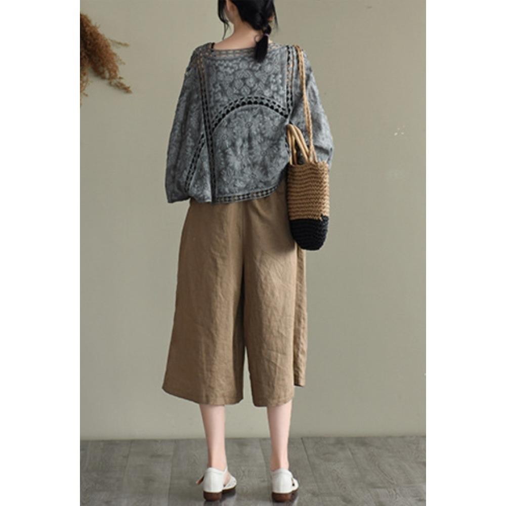 DX- MS64-Spring and Summer Cotton Embroidery Lace Cardigan Short Bat Sleeve Loose Shawl 7 Split Sleeve Air Conditioner Sunscreen Clothes Cover Female