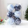 Indoor Christmas Trim Set of 6 with Fabric Finish and Ribbon Detail for Tree Use, Entry Tables, and Room Styling
